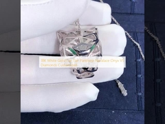 18K হোয়াইট গোল্ড কার টিয়ার প্যান্থের নেকলেস অনিক্স বনাম হীরা কাস্টমাইজড