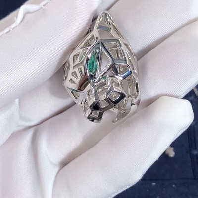 18K White Gold Car Tier Panthere Necklace Onyx VS Diamonds Customized