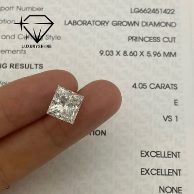 গুণমান LuxuryShine Princess Cut Lab Grown Diamond D-F Color VVS-VS With IGI Certificate চমৎকার কাট বিয়ের হীরা পাইকারি কারখানা