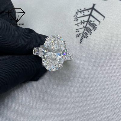 গুণমান Luxuryshine Oval Cut VVS/VS Lab Grown Diamond 10CT Solitaire Ring 18K Solid Gold Custom Jewelry With IGI Certificate লক্সিশাইন ওভাল কাট ভিভিএস/ভিএস ল্যাব গ্রোথ ডায়মন্ড ১০সিটি সলিটায়ার রিং ১৮ কার্ট সলিড গোল্ড কাস্টম জয়েন্টস আইজিআই সার্টিফিকেট সহ কারখানা